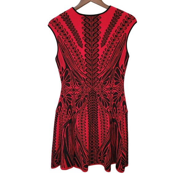 Revolve RVN Geometric Jacquard Sheath Mini Dress Womens Size L Stretchy Bodycon - Picture 2 of 7